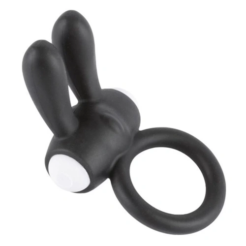 LoveToy Power Clit Cockring - виброкольцо с ушками, 7.5х2.5 см (чёрный)